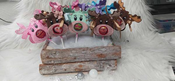 ITH - Stickdatei Lolli- bzw. Schokokugelhülle Rentierkopf